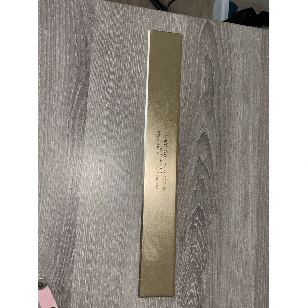 Vintage Foot Of Gold Ruler Made‎ In The USA Santa Barbara CA Office Gift Desk